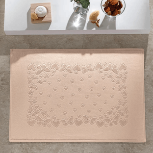 Toalha de Piso Döhler Velour Jacquard Romance Bege - 70 x 50cm