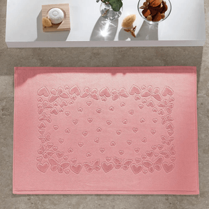 Toalha de Piso Döhler Velour Jacquard Romance 70 cm x 50 cm - Rosê