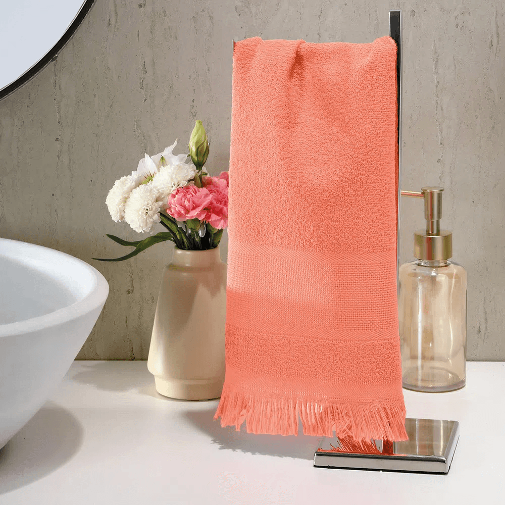 Toalha de Lavabo Döhler para Bordar Capri II Salmão - 25 x 36cm