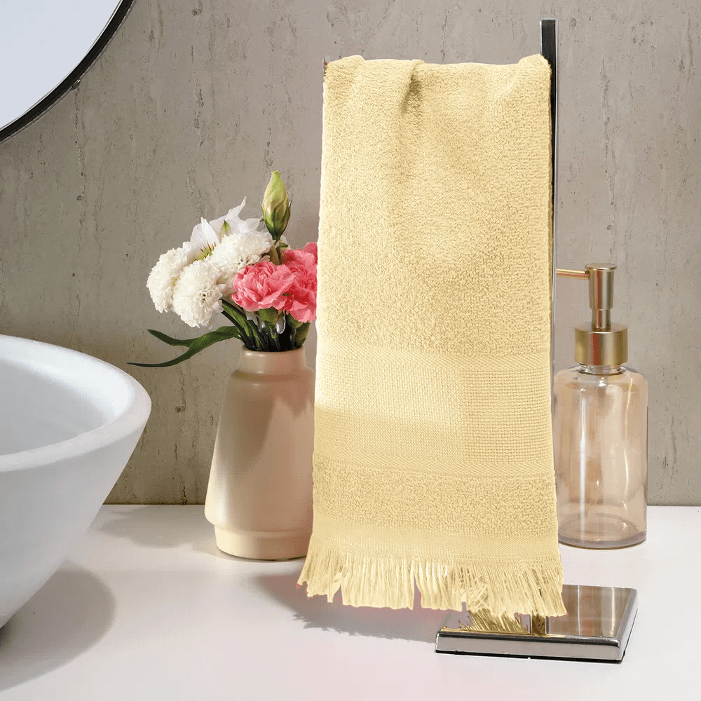 Toalha de Lavabo Döhler para Bordar Capri II Amarelo - 25 x 36cm