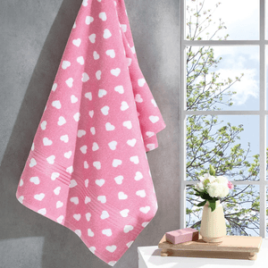 Toalha de Banho Döhler Felpuda Prisma Love 140 cm x 70 cm - Rosa