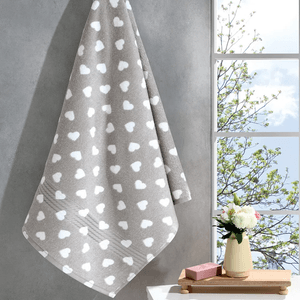 Toalha de Banho Döhler Felpuda Prisma Love 140 cm x 70 cm - Cinza