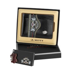 Carteira de Couro Masculina Mitty Preto