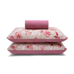 Jogo de Lençol Queen Buettner Malha Basic Estampado Laiane 3 Peças - Bordo