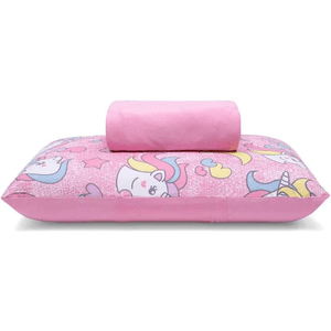 Jogo de Lençol Solteiro Buettner Malha Basic Estampado Infantil Unicórnios  2 Peças - Rosa