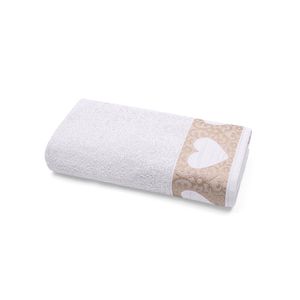 Toalha de Banho Buettner 70 cm x 1,40 m Jacquard Love - Branco
