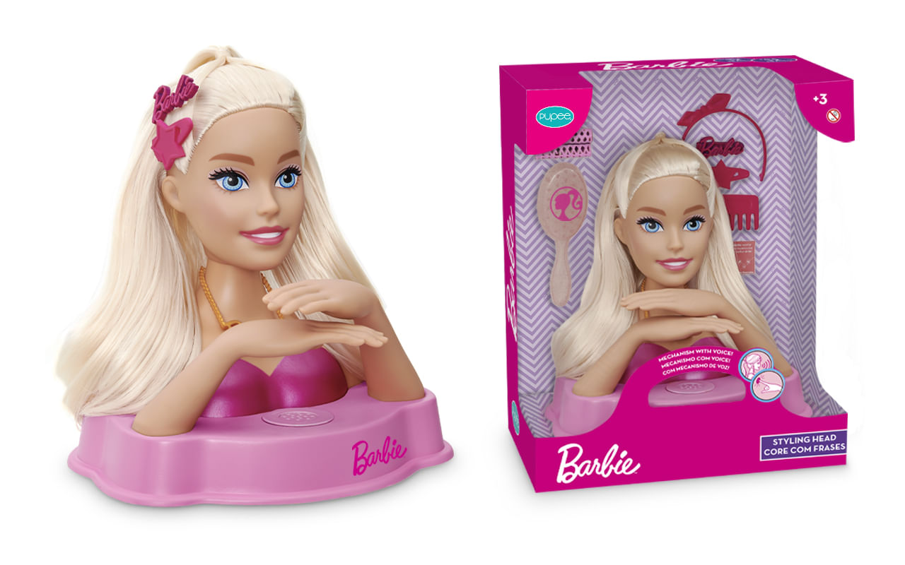 Barbie Styling Head Hair Boneca Para Maquiar - Pupee em Promoção