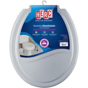 Assento Sanitário Herc Almofadado Prime - Cinza Escuro