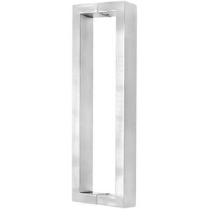 Puxador Porta Retangular 600 mm Inox Escovado - Silvana