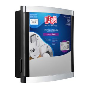 Armário para Banheiro Herc Tivoli - Preto Cromado