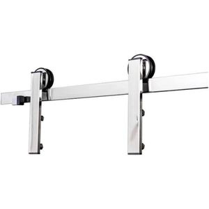 Kit Porta de Correr 1,5 m Aço Inox Polido - Silvana
