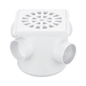 Caixa Sifonada Herc 100 mm com Grelha Quadrada saída 40 mm - Branca