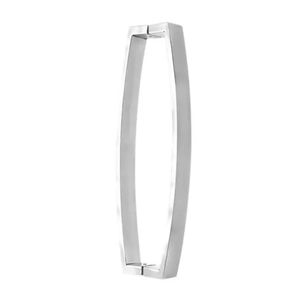 Puxador Porta Retangular Curvo 600 mm Inox Escovado - Silvana