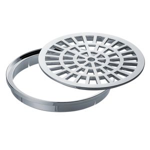 Conjunto Grelha e Porta-grelha Herc para Caixa Sifonada de 150 mm Redonda - Cromado