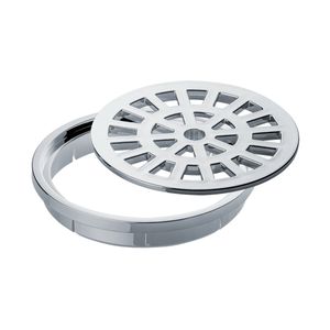 Conjunto Grelha e Porta-grelha Herc para Caixa Sifonada de 100 mm Redonda - Cromado