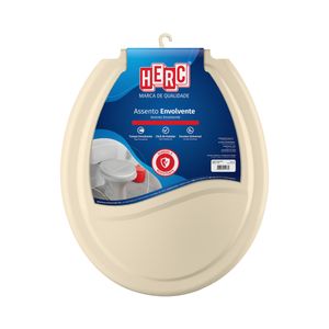 Assento Sanitário Envolvente Herc com Tampa - Bege