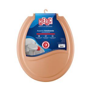 Assento Sanitário Envolvente Herc com Tampa - Caramelo
