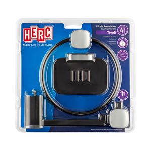 Kit 4 Peças para Banheiro Herc Tivoli - Preto Cromado