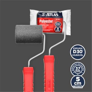 Rolo de Pintura Atlas de Espuma 5 cm - Cinza