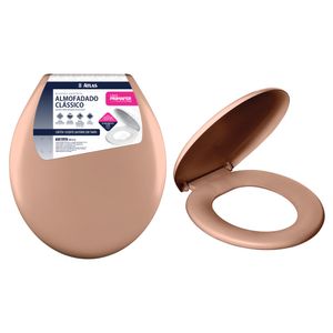 Assento Sanitário Atlas Almofadado Clássico Plástico - Marrom