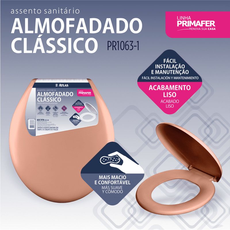 Assento Sanitario Almofadado Plástico Monaliza Import