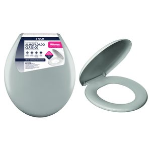 Assento Sanitário Atlas Almofadado Clássico Plástico - Cinza