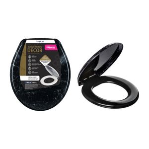 Assento Sanitário Atlas Almofadado Decorativo - Preto