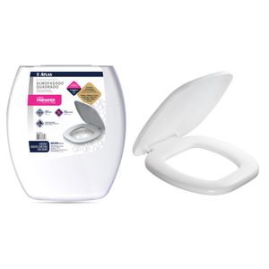 Assento Sanitário Atlas Almofadado Quadrado Plástico - Branco