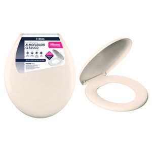 Assento Sanitário Atlas Almofadado Clássico Plástico - Bege