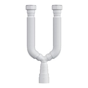 Sifão Tubo Extensivo Duplo Herc DN 38/40/48/50 - Branco
