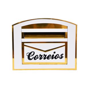 Porta Carta Telhaluz Branco Ouro Médio