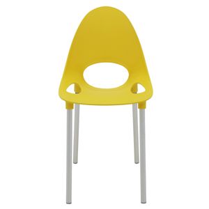 Cadeira Tramontina Elisa em Polipropileno Amarelo com Pernas de Alumínio Anodizado