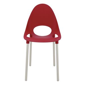 Cadeira Tramontina Elisa em Polipropileno Vermelho com Pernas de Alumínio Anodizado