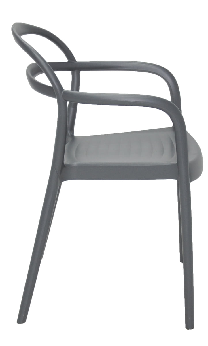 Cadeira Tramontina Sofia Summa com Encosto Horizontal e Braços em  Polipropileno e Fibra de Vidro Grafite - Casa do Plástico