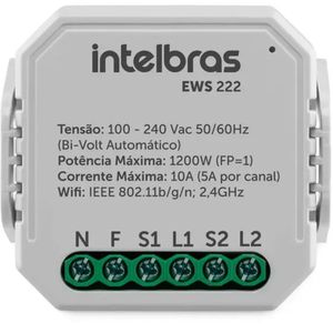 Interruptor Controlador de Cargas Wi-Fi 2/2 EWS 222 Intelbras