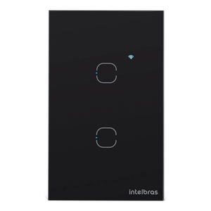 Interruptor Inteligente Touch Wi-Fi 2 Teclas Preto - Intelbras EWS 1002 PT