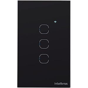 Interruptor Inteligente Touch Wi-Fi 3 Teclas Preto - Intelbras EWS 1003 PT