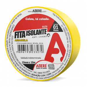 Fita Isolante Adere Tapefix 915I 19 mm x 10 metros - Amarelo