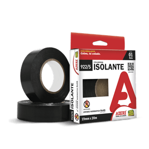 Fita Isolante Adere 922S 19 mm x 20 metros - Preto