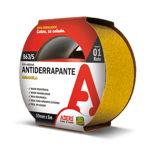 Fita Adesiva Adere Antiderrapante 863S 50 mm x 05 metros - Amarelo