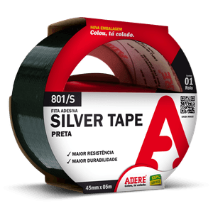Fita Adere Silver Tape 801S 45 mm x 05 metros - Preto