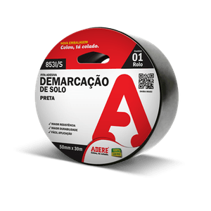 Fita Adesiva Adere Demarcação 853I 50 mm x 30 metro - Preto