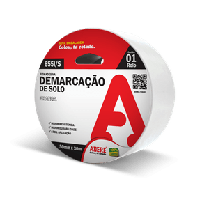 Fita Adesiva Adere Demarcação 855IS 50 mm x 30 metros - Branco