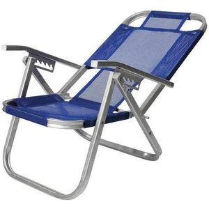 Cadeira de Praia Botafogo Reclinável Alta Ipanema em Alumínio - Azul Royal