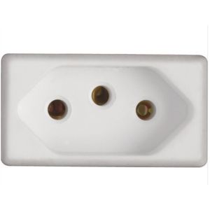 Tomada Tramontina 2P + T 20 A / 250 V – Baixa Branco