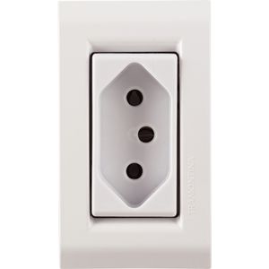 Conjunto Tomada Tramontina para Móvel 2P + T 10 A / 250 V – Liz Branca
