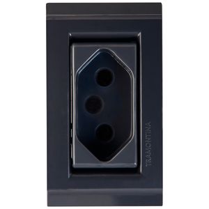 Conjunto Tomada Tramontina para Móvel 2P + T 10 A / 250 V – Grafite