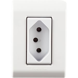 Caixa de sobrepor com uma Tomada Tramontina 2P + T 20 A / 250 V – Liz Flex Branca
