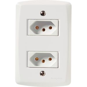 Conjunto com Duas Tomadas Tramontina 2P + T 20 A / 250 V – Lux2 - Branco