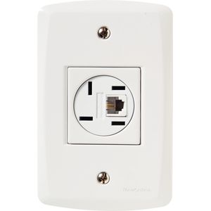 Conjunto Tomada Para Telefone 4 P + RJ11 Tramontina  - Lux2 Branco
